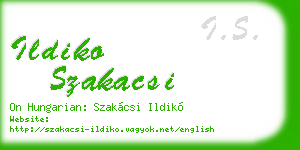 ildiko szakacsi business card